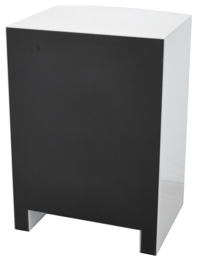 Hot Curved White Glass Chest