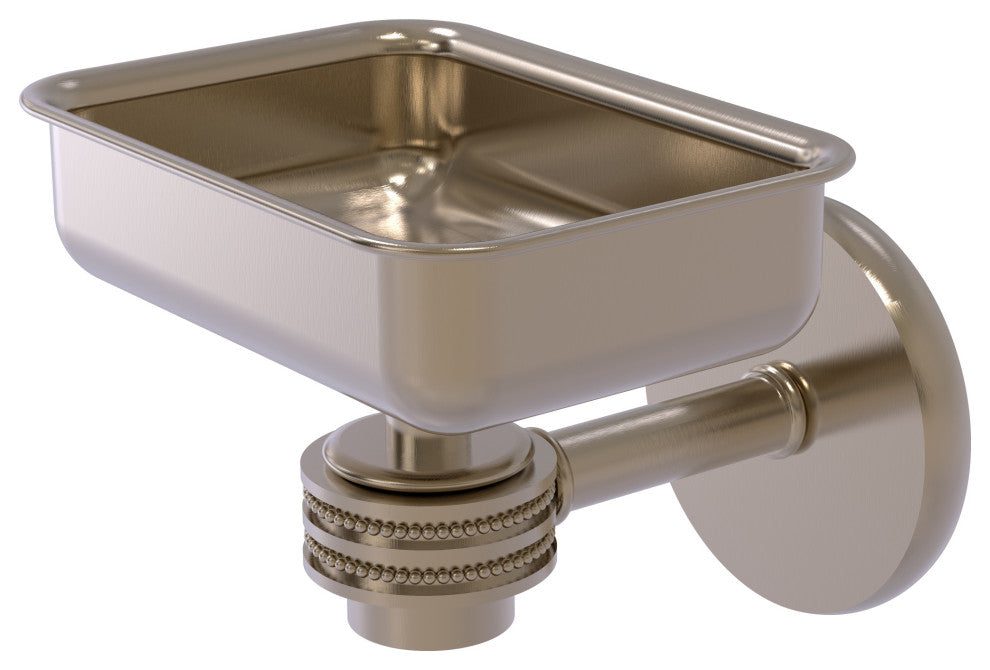 Satellite Orbit One Wall Mount Soap Dish With Dotted Accents, Antique Pewter