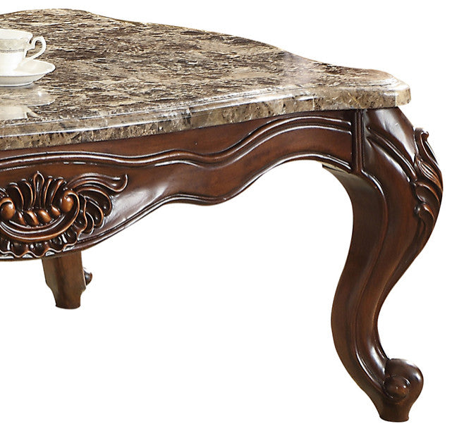 ACME Jardena Coffee Table, Marble and Cherry Oak