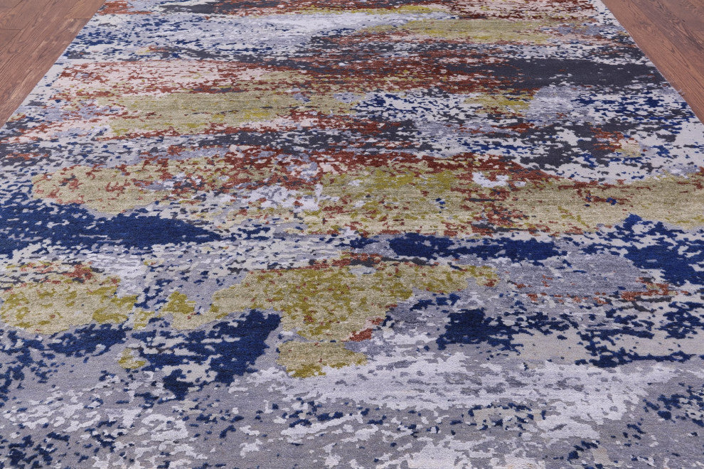 7' 11" X 10' 2" Handmade Wool and Silk Modern Rug Q7222