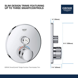 Grohe 29 136 Grohtherm Single Function Thermostatic Valve Trim - Hard Graphite