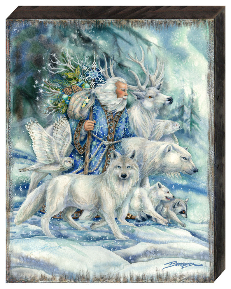 Cool Winds Father Winter Wooden Wall Art, Small 12x9