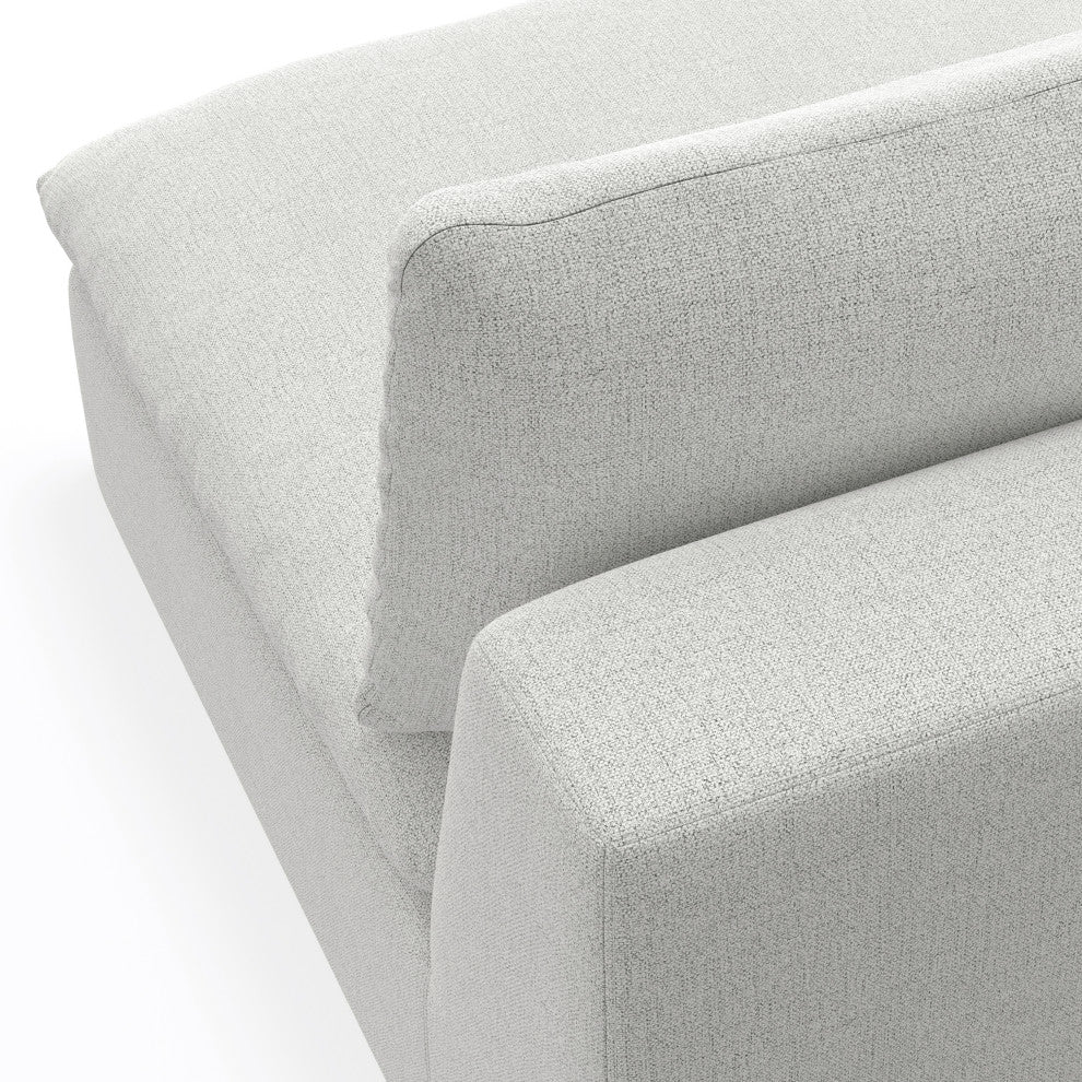 Jasmine Center Armless Sofa Module in Performance Fabric, Cloud Gray