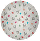 Chickens and Eggs Easter Chenille Rug, Whisper White, 5' Round