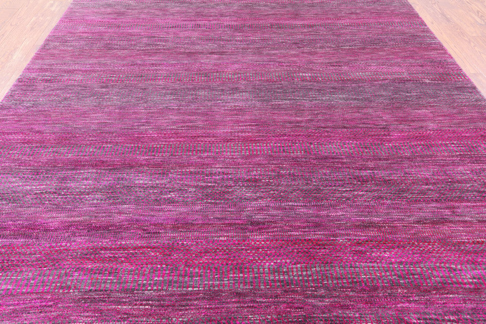 7' 11" X 9' 10" Super Savannah Gabbeh Handmade Wool and Silk Rug Q6064