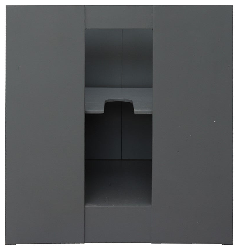 30" Single Vanity, Gray Ash, White Carrara Top, Oval Sink