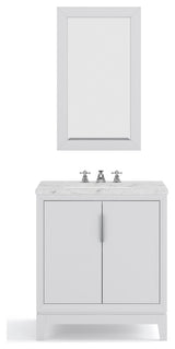 Elizabeth 30" Single Sink Carrara White Marble Vanity, Pure White