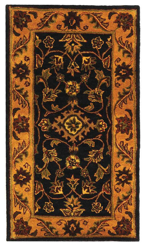 Safavieh Golden Jaipur Gj250D Rug, Black/Gold, 3'6"x3'6" Round