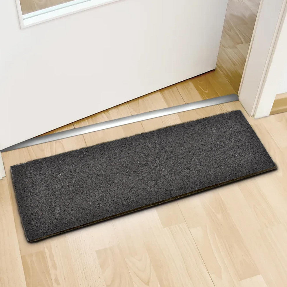 Sheltered Long Front Door Mat Coir Coco Fibers Rug 30x10, Gray