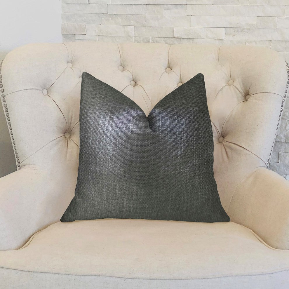 Ashland Glazed Gray Handmade Luxury Pillow, 24"x24"