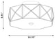 4 Light 16.93" Unique/Statement Geometric Flush Mount, Brass Dust