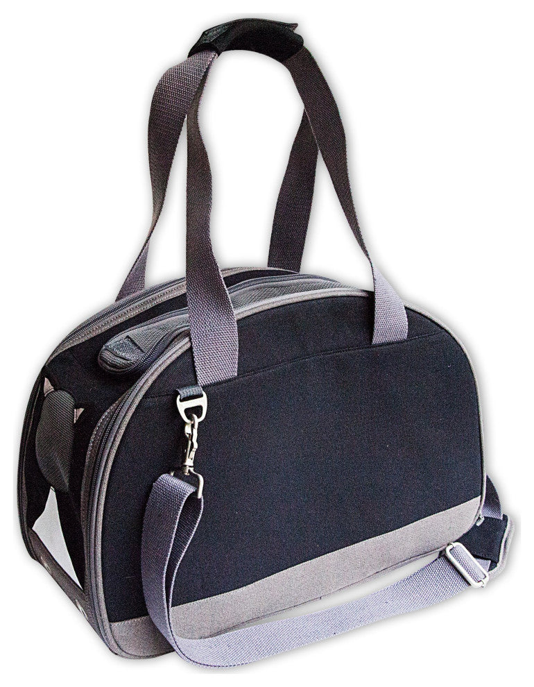 Touchcat 'Tote-Tails' Designer Airline Approved Collapsible Cat Carrier, Black