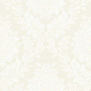 Liza Cream Roselle Damask Wallpaper, Sample