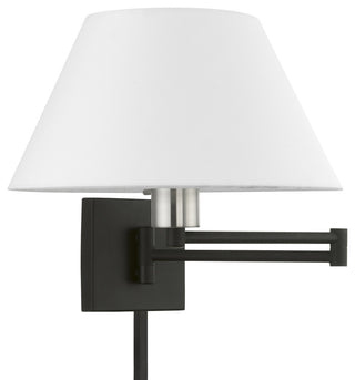1 Light Black With Brushed Nickel Accent Swing Arm Lamp
