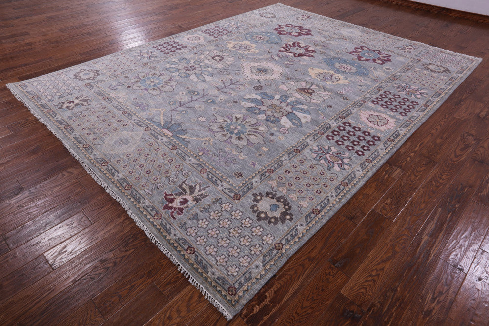 Turkish Oushak Handmade Wool Rug 9' 2" X 12' 1" - Q13573
