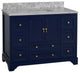 Madison 48" Bathroom Vanity, Royal Blue, Carrara Marble