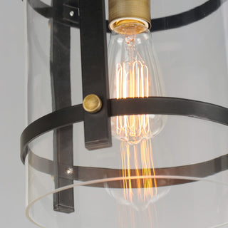 Maxim 2649 Capitol 10"W Mini Pendant - Black / Antique Brass