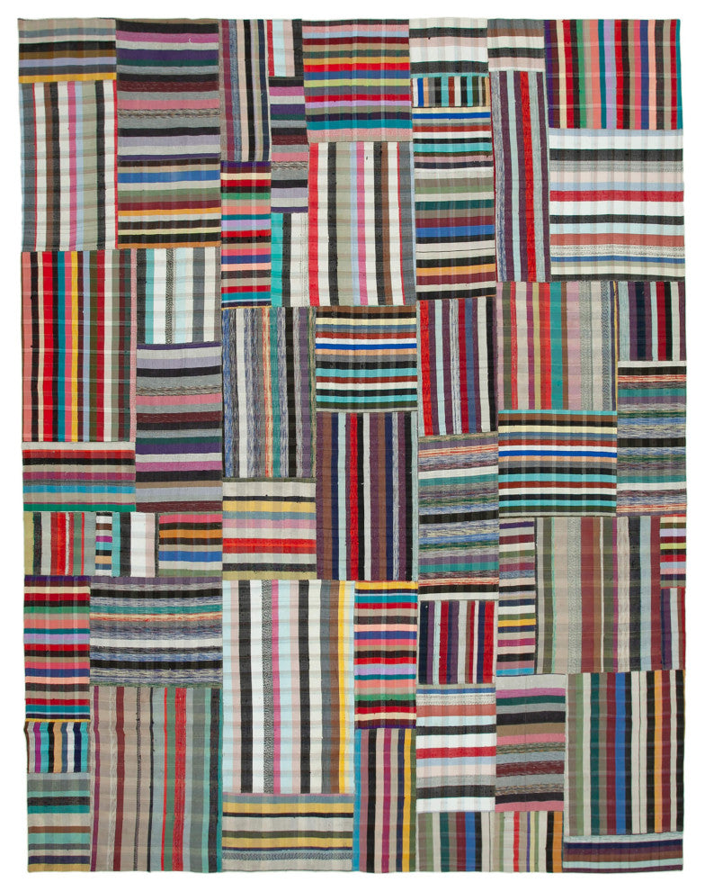 Rug N Carpet - Handmade Oriental 11' 9'' x 15' 0'' Vintage Patchwork Kilim Rug