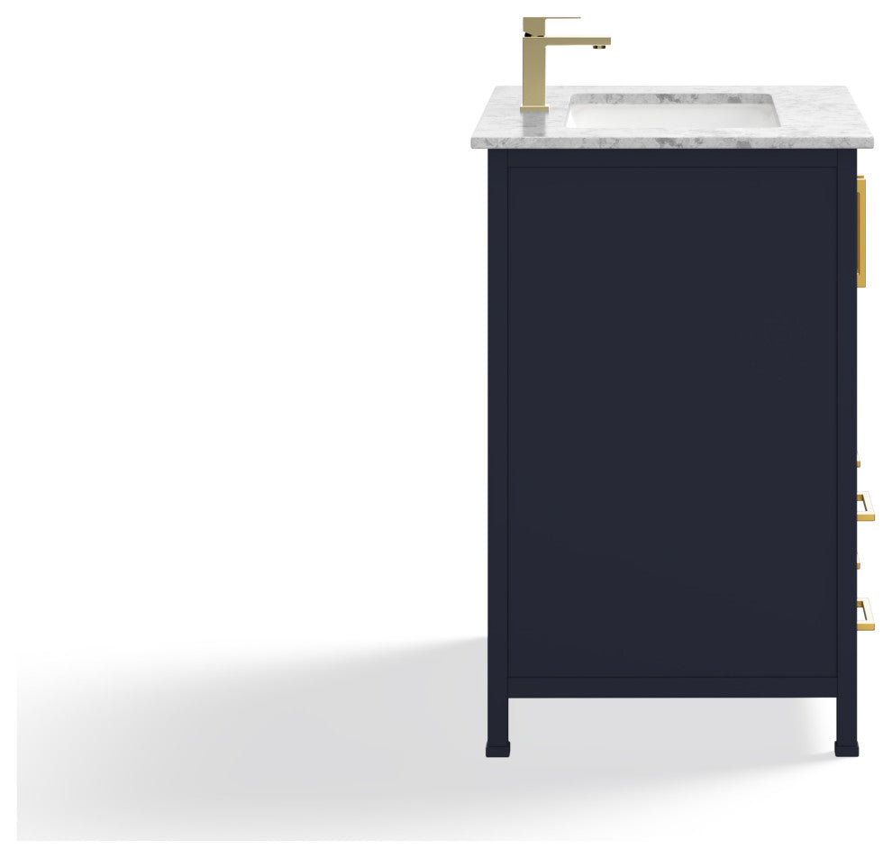The Honor Bathroom Vanity, Gold, 30", Single Sink, Freestanding