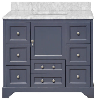 Madison 42" Bathroom Vanity, Marine Gray, Carrara Marble