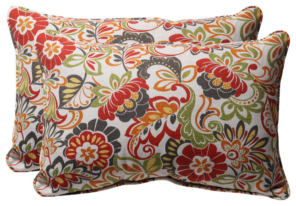 Zoe Multicolor Oversized Rectangle Throw Pillow, Set of 2