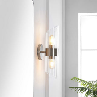 Safavieh Eytan 2Lt 6.25" Wall Sconce, Brushed Nickle