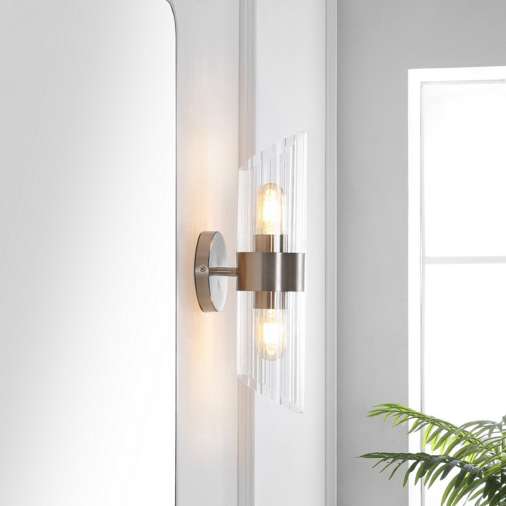Safavieh Eytan 2Lt 6.25" Wall Sconce, Brushed Nickle