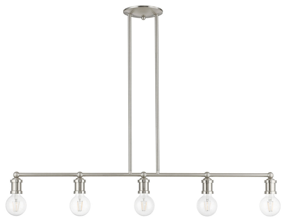 Lansdale 5 Light Brushed Nickel Large Linear Chandelier
