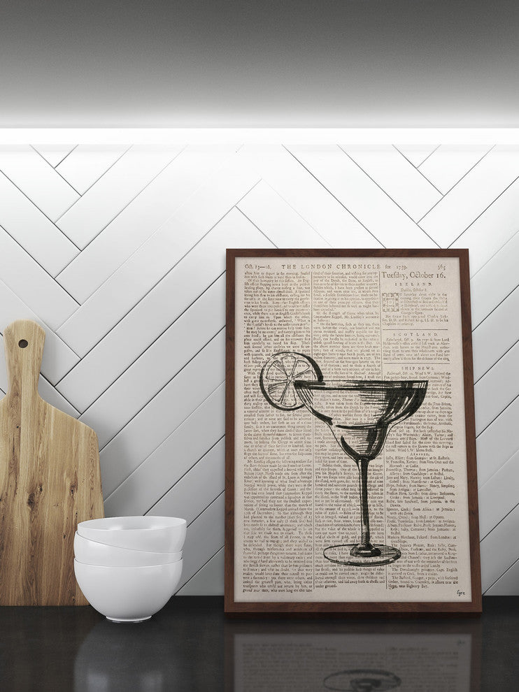 "Margarita Outline" Framed Painting Print, 16"x24"