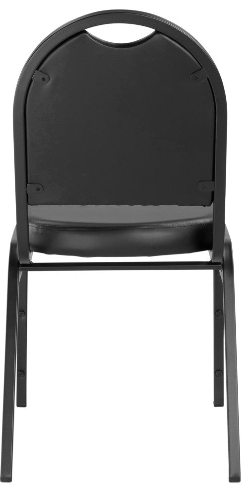 NPS 9200 Premium Vinyl Stack Chair, Panther Black Seat/ Black Frame