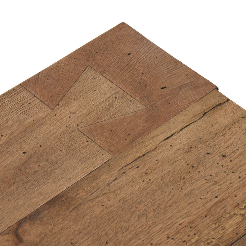 Abaso Small Square Coffee Table Rustic Wormwood Oak