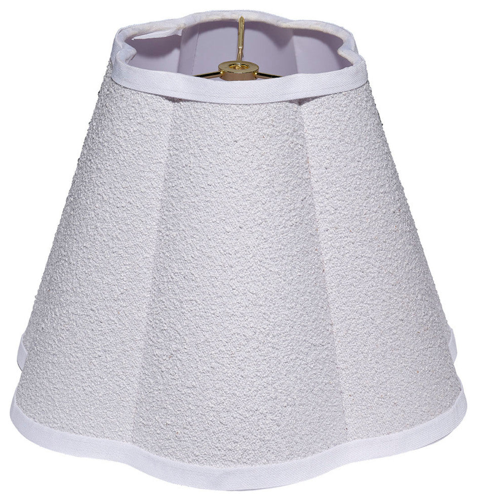 Scalloped Lamp Shade, White Linen, Small