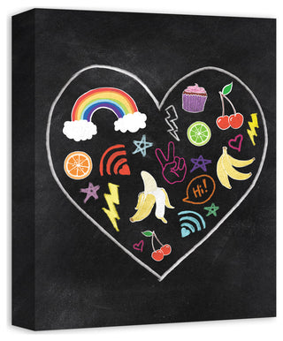 Fun Heart Chalk 11x14 Canvas Wall Art