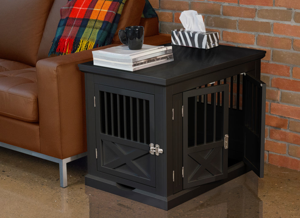 Triple Door Dog Crate, Black, Medium