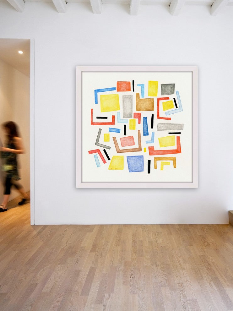 Marmont Hill, "Square Maze" by Nikki Galapon Framed Painting Print, 24x24