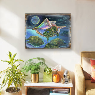 Sea View Wall and Table Top Wooden Decor, 48x36
