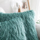 Mongolian Faux Fur Pillow Shell Set, Oil Blue, 20"x20"
