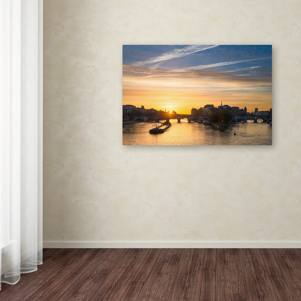 Mathieu Rivrin ''Ponts des Arts Paris'' Canvas Art, 12x19