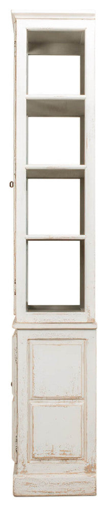 Antiqued White Rustic Bookcase
