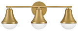 Lark 85513 Haddie 3 Light 24"W Vanity Light - Lacquered Brass
