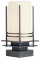 Banded Outdoor Pier Mount, Coastal Natural Iron Finish, Opal Glass