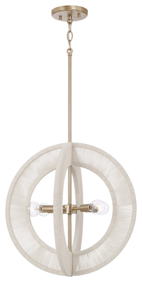 Capital Lighting 349843 Delaney 4 Light 18"W Candle Style - Matte Brass