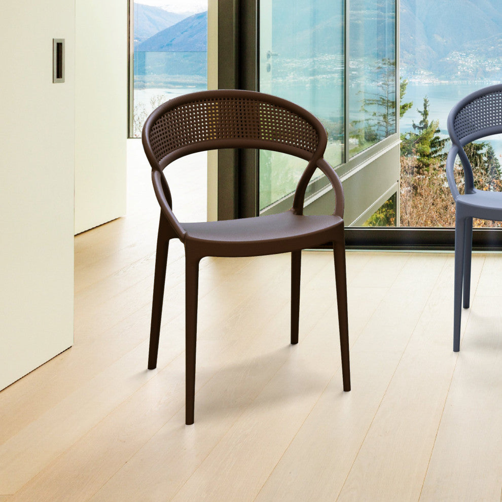 SunSet Dining Chair, Brown, Set of 2