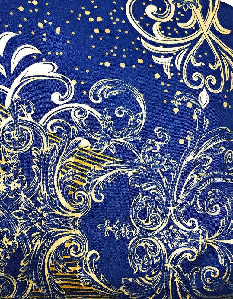 Tache Duvet Covers, Zipper and Ties, Navy Blue Damask, Twin