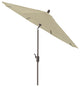 9' Round Push Tilt Market Umbrella, Antique Bronze Frame, Antique Beige