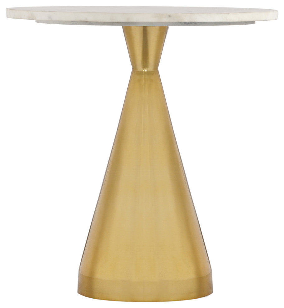 Emery White Marble End Table