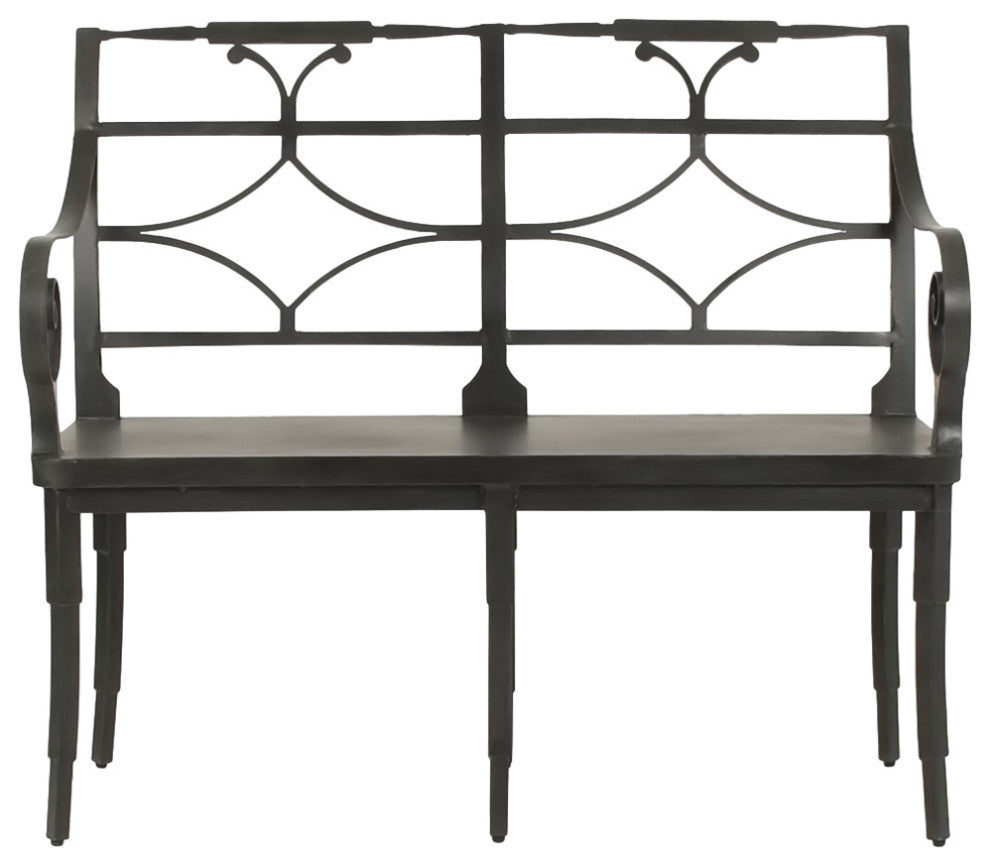 Ranier Metal Bench, Dark Gray