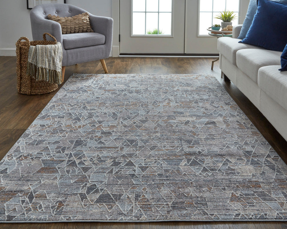 Weave & Wander Edwardo Rug, Gray/Blue, 8' x 10' Rug