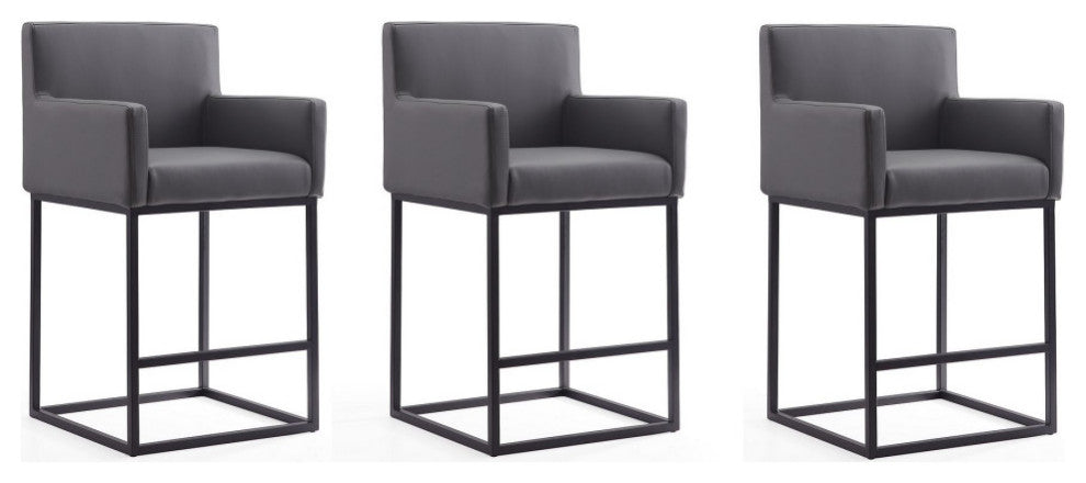Manhattan Comfort Ambassador Counter Stool, Set of 3