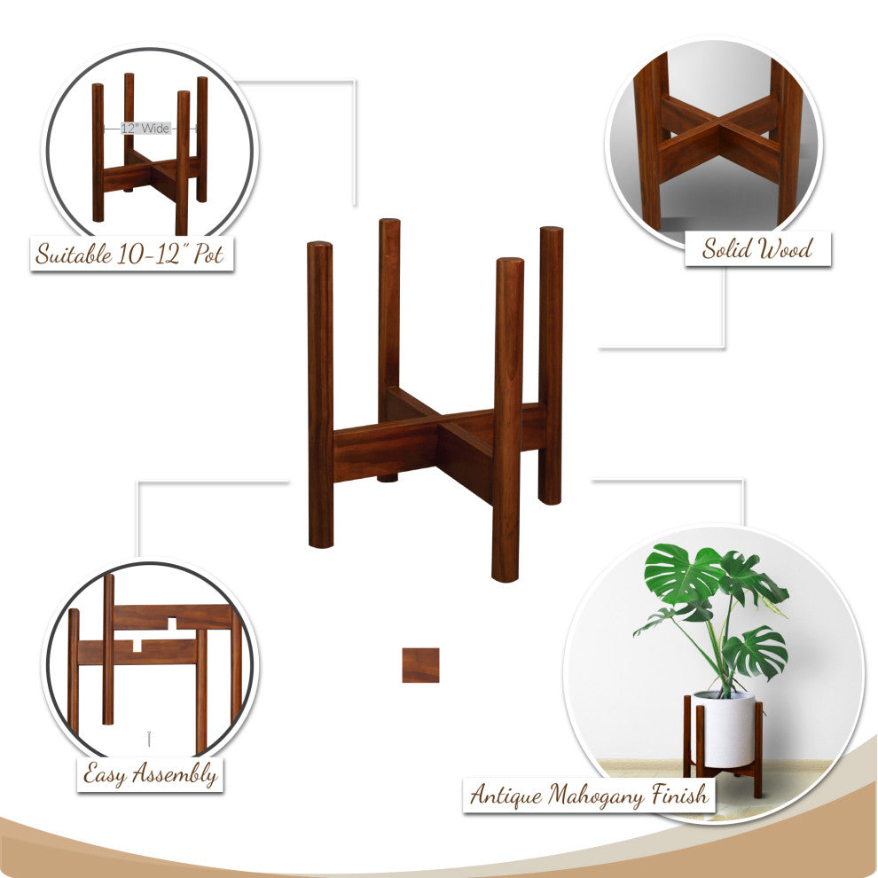Wood Plant Display Stand, 12"